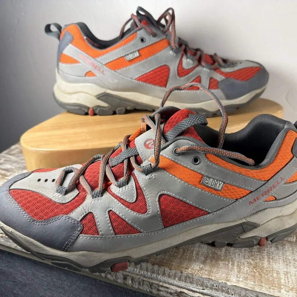 Merrell Moab Edge Mens Hiking Shoes 11.5 Grey Red